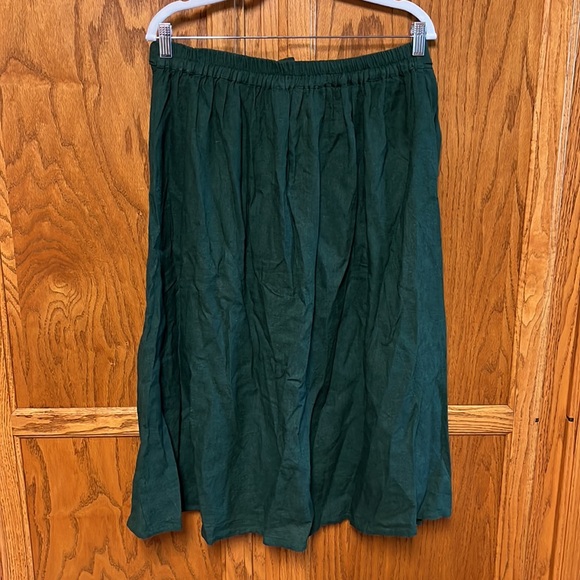 NWT Disturbia Basilisk Green Linen Blend Button Up Midi Skirt - Picture 8 of 16